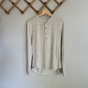 lululemon Men’s Small Striped Long Sleeve Henley T Shirt